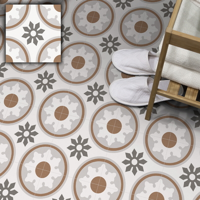 Tejas de suelo de color marrón y blanco antibacteriano de 250x250 mm para el salón y tejas de cerámica rústicas para el comedor