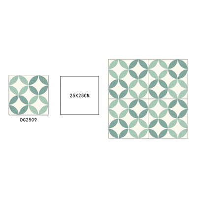 Tejas de pared duraderas de color verde claro para el dormitorio y antibacterianas de 250x250 mm