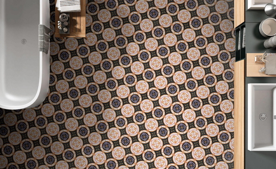 Negro y Naranja 250x250mm Tejas de pared para el baño y impresionantes azulejos rústicos de cerámica para el salón