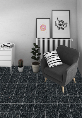 Tejas de pared negras duraderas de 250x250 mm para el salón y el piso de 6% de cerámica rústica para la decoración