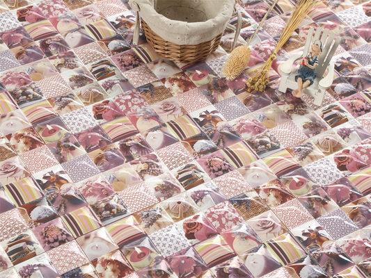 Tejas rústicas de cerámica rosa duraderas de 300x300 mm para cocina y tejas decorativas de pared brillantes para hotel