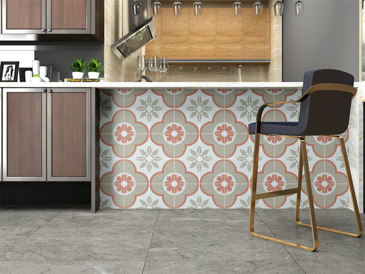 Retro Tiles rústicos cerámicos antiderrapante de flores para cocina y 200x200mm de pared para el comedor