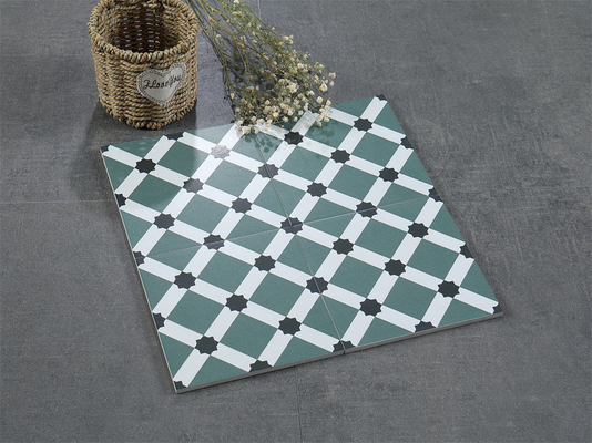 Resistente a los arañazos 200x200mm azulejos rústicos de cerámica para el salón y azulejos de pared verdes antideslizantes para el hotel