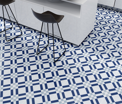 200x200mm impermeables de pared cerámicas rústicas de balcón y azules y blancos de suelo interior para el baño