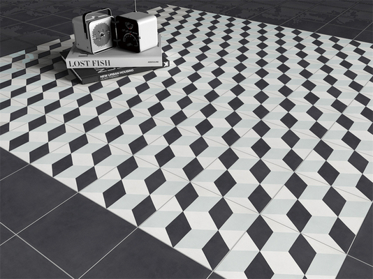 Tejas rústicas cerámicas de color gris negro de 20x20 cm para pisos interiores
