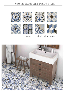 Pisos decorativos con azulejos rústicos de cerámica para el baño y azulejos azules para el balcón