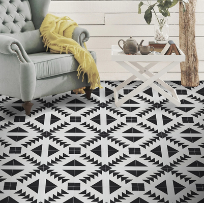 Tejas rústicas de cerámica blanco negro 20x20cm AAA de grado antideslizante