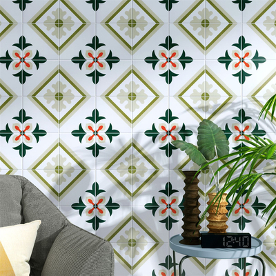 Verde y rojo 20x20cm azulejos interiores y cerámica antiderrapante azulejos rústicos para el comedor