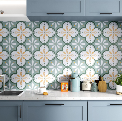 Tejas de suelo de interior impermeables para el salón y tejas de cerámica de pared verdes de 200x200 mm para el baño