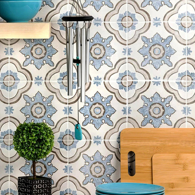 azules impermeables de 200x200 mm de pared cerámicas rústicas para la cocina y azulejos decorativos para el piso para el baño