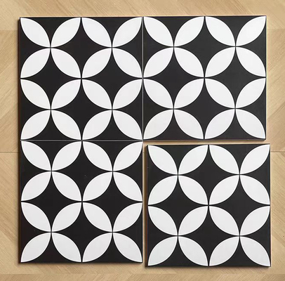 Blanco y Negro 200x200mm Cerámica Rustica Tejas para el Salón y resistentes al desgaste Tejas de Pared para el Balcón
