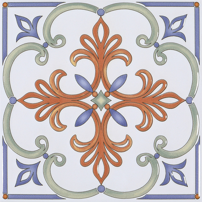 Tejas modernas blancas y rojas de 200x200 mm de cerámica floral y azulejos rústicos para restaurante y dormitorio