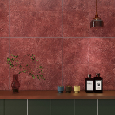 Resistencia al ácido rojo 200x200mm suelo interior cerámico baldosas rústicas para dormitorio y baño