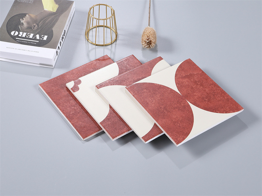 Resistente al desgaste Rojo 20x20cm En el interior del suelo azulejos rústicos de cerámica para comedor y casa 4 estilos
