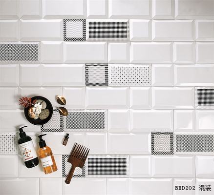 Tiles de pared para decoración interior 10x30cm para baño y cocina, certificados ISO9001