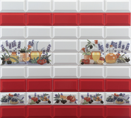 Una escena de la cosecha, SGS cuerpo blanco brillante 7.5x15.2 cm metro porcelana de pared azulejos para el hogar y el salón de comedor