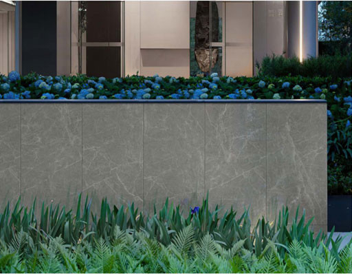 Tejas de pared de cortina gris glaseada y medio pulida 600x1200mm para centro comercial y proyecto