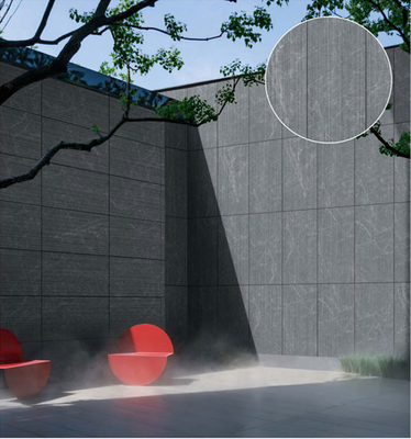 Resistencia al desgaste Matte Antiguo Finish Gris oscuro 60x120cm 3D Line Curtain Wall Porcelana Tiles para terraza y balcón