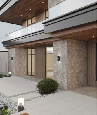 Pared de cortina exterior de ladrillo natural de piedra de mármol superficie amarillo claro 120x60cm Tejido de tejas para construcción