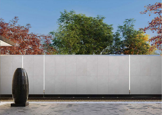 Resistencia a los arañazos 600x1200mm Cemento gris claro Pared de cortina exterior Tejido de azulejos para centro comercial