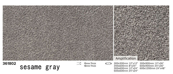 Tiles de pavimentación para patio de suelo exterior de superficie de 1200x600x15mm de color negro duradero
