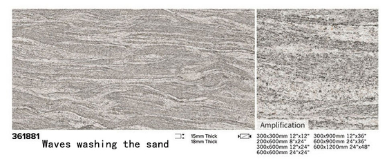 Grisa resistente al desgaste 1200x600x18mm Tejas de pavimento de porcelana Cuerpo completo para el suelo del garaje
