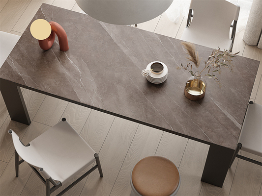 Anti-deslizamiento En el interior del suelo 1420x2700mm Grisa de piedra arenisca Mat Sinterizado de piedra de la losa para el baño