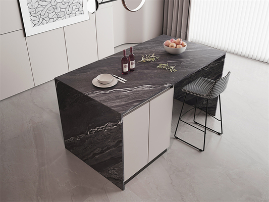 Losa de piedra sinterizada gris antideslizante de 1420x2700mm para pavimentos interiores