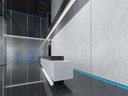 Pisos interiores blancos 1420x2700mm Carrara Láminas de piedra sinterizada para oficina