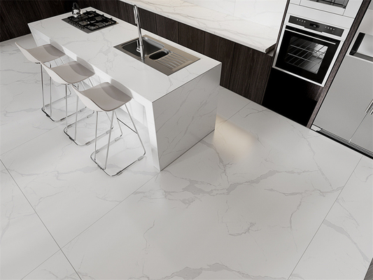 Losa de piedra sinterizada Carrara blanco mate de 1420x2700mm