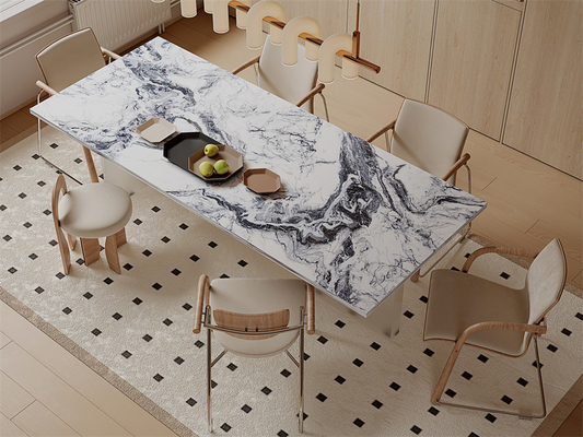 Decoración 1600x3200mm Porcelana glaseada pulida Laje de piedra sinterizada y pared interior Lajas grandes para el comedor
