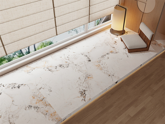 Losa de piedra sinterizada pulida amarilla 1600x3200mm para suelo interior