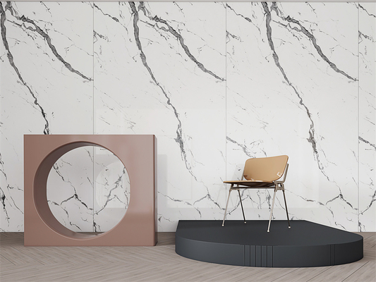 Carrara 1600x3200mm porcelana glaseada pulida laje de piedra sinterizada para diseño y proyecto de la villa