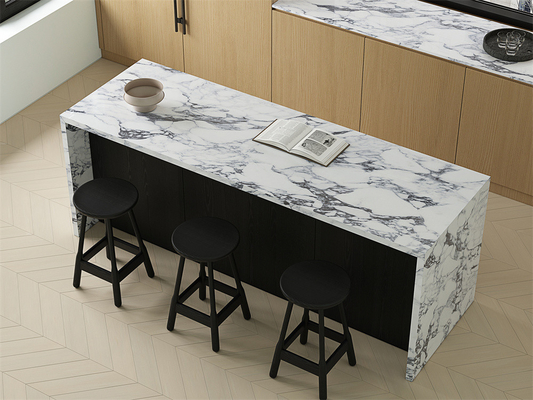 Blanco 1600x3200mm porcelana glaseada pulida laje de piedra sinterizada para la oficina resistente a los ácidos