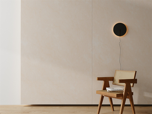 Línano Beige 160x320cm Porcelana glaseada pulida Eslabón de piedra sinterizada para el salón resistente al desgaste