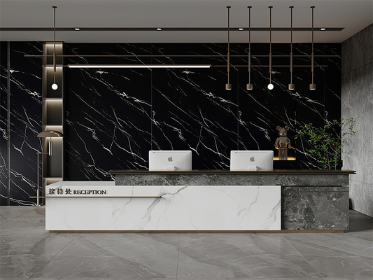 Negro 1600x3200mm Pared interior y piso Mat Sinterizado laje de piedra para la decoración del hogar
