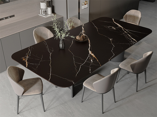 Losa de Piedra Sinterizada Negro Mate 1600x3200mm para Dormitorio