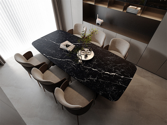 Lámina de piedra sinterizada de porcelana de matte negro y 160x320cm Láminas de mármol antideslizante para el comedor