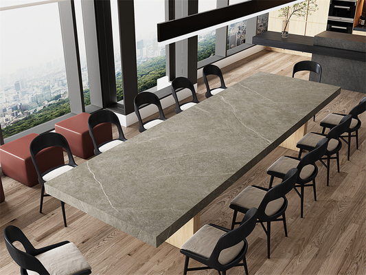 Grisa Matt 1600x3200mm porcelana acristalada laje de piedra sinterizada y azulejos de interior antibacterianos para el diseño de oficinas
