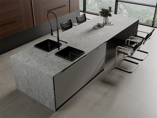 Losa de piedra sinterizada mate gris claro 1600x3200mm