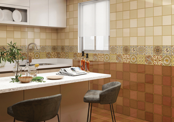 Marrón y amarillo 300x600mm azulejos de cerámica y azulejos de pared interiores para el salón