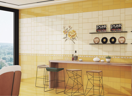 Tejas de ladrillo amarillo de 30x60cm y azulejos de cerámica para la cocina