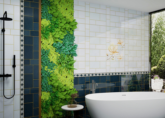 Tejas cerámicas decorativas a prueba de agua de 30x60 cm y tejas de pared interiores para baño azul