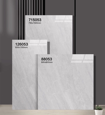 Vista de mármol superficie pulida azulejos de porcelana vidriados de color beige y azulejos de ladrillo de fuego 750x1500mm para baño y oficina