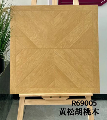 Marrón 600x600mm azulejos de suelo antibacterianos y azulejos de cerámica de madera para el diseño de balcones