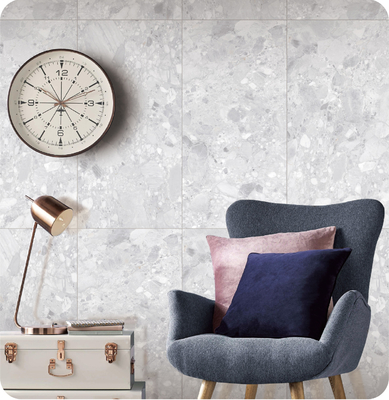 Color gris claro 750x1500mm piso interior ISO9001 azulejos y resistente al desgaste Terrazzo cara de bebé azulejos de porcelana para baño y edificio