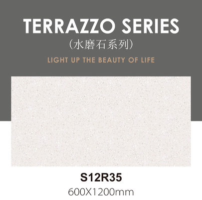 Baldosa porcelánica esmaltada de terrazo blanco de 60x120cm para suelos interiores