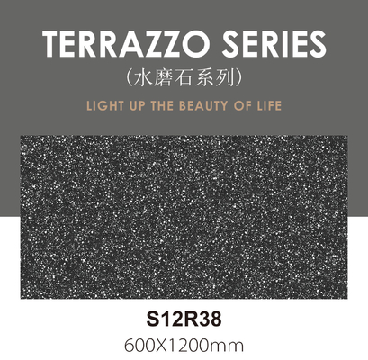 Antibacteriano 600x1200mm gris oscuro Terrazzo piso interior cara de bebé azulejos de porcelana vintage para el comedor