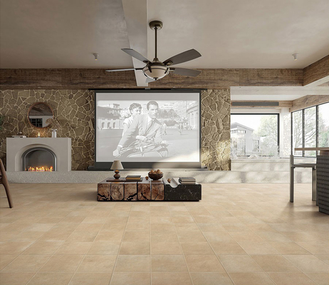 60x60cm de color amarillo claro piso interior de porcelana de vidrio suave Decoración de azulejos para el salón