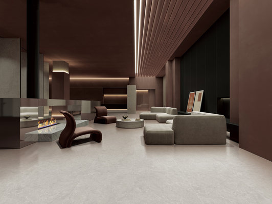 Baldosas de porcelana esmaltada suave gris de 600x1200mm para uso en interiores